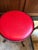 Vintage Industrial Brutalist Welded Iron Chain Stool With Red Vinyl Seat For Sale - Image 4 of 6