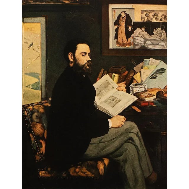 1953 After Edouard Manet "Portrait of Emile Zola" First Edition Full-Color Print For Sale In Dallas - Image 6 of 8
