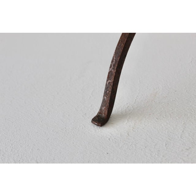 Rustic Western Style Wrought Iron Fireplace Log Holder Open Stars Cutouts Detail Vintage For Sale - Image 10 of 13