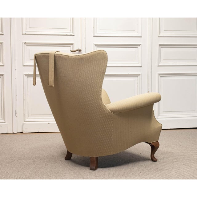 Mid-Century Modern Wingback Lounge Chair by Ernst Kühn for Lysberg Hansen & Therp, Copenhagen, 1930s For Sale - Image 3 of 12