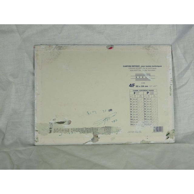 Paper Vintage French Christiane Berthaumier Abstract Oil Painting of a Submarine Evoking a Kraken For Sale - Image 7 of 11