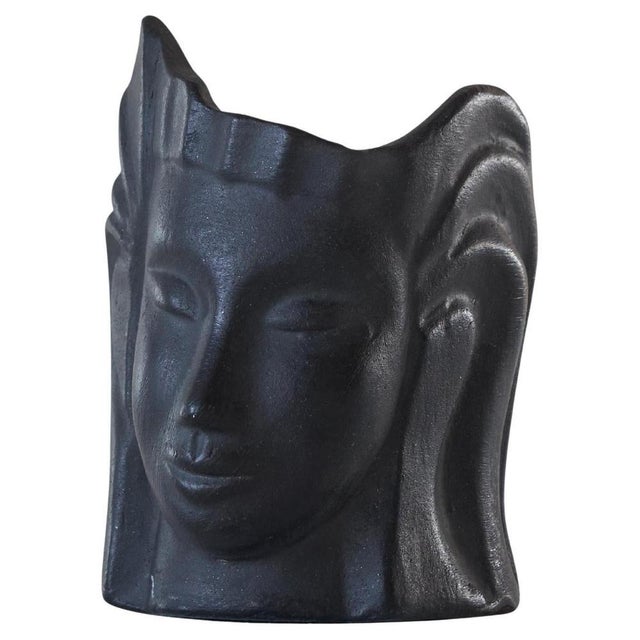 Ceramic Bucchero Female Head Ceramic Pencil Holder by Carlo Alberto Rossi for Gio Ponti, 1960s For Sale - Image 7 of 7