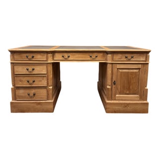 English Teak Wood Desk For Sale