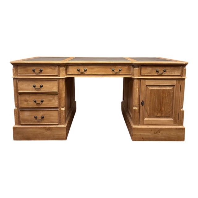 English Teak Wood Desk For Sale