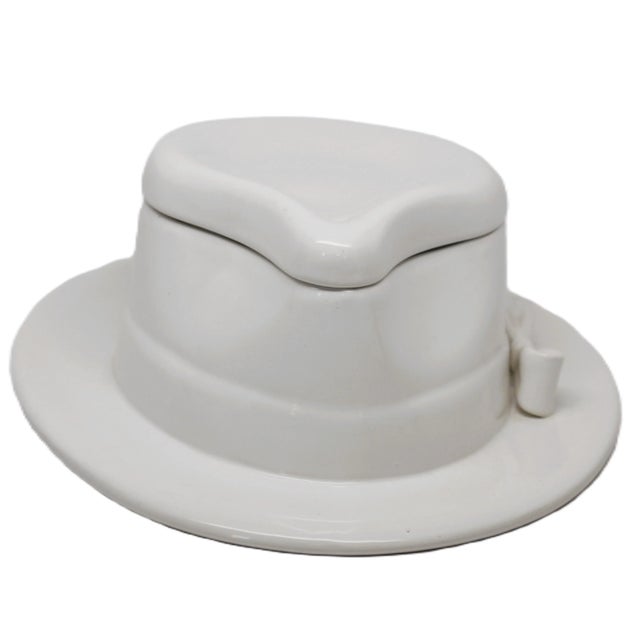 Mid-Century Modern 1960s Raymor Mancer Pottery Italy Ceramic Fedora Hat Covered Tureen Box Jar For Sale - Image 3 of 8