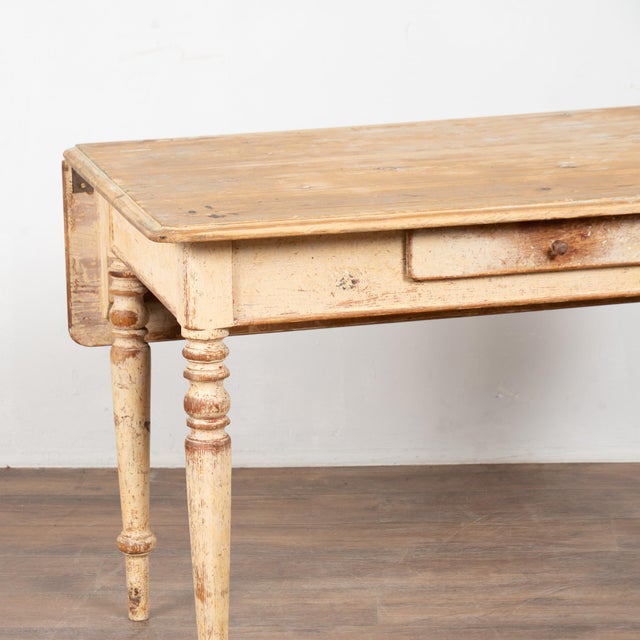 Original Painted Pine Drop Leaf Side Table, Sweden Circa 1840 For Sale - Image 10 of 16