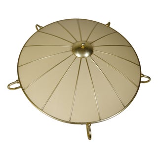Art Deco Ceiling Lamp in Metal and Fabric from Erco, 1950s For Sale
