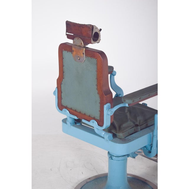 Blue Mid-Century Portuguese Barber Chair, 1950s For Sale - Image 8 of 15