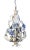 Mid 20th Century Mid 20th Century Metal & Ceramic Blue & White Chandelier For Sale - Image 5 of 8