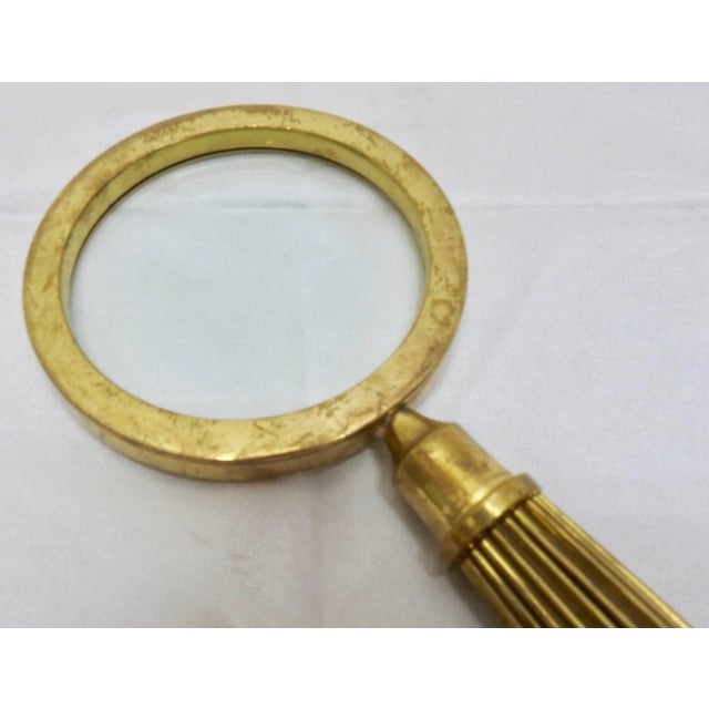 Metal Mid-Century Brass Letter Opener and Magnifying Glass For Sale - Image 7 of 9