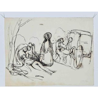 Paul Gavarni, Modern Figures Drawing, 19th Century, Ink For Sale