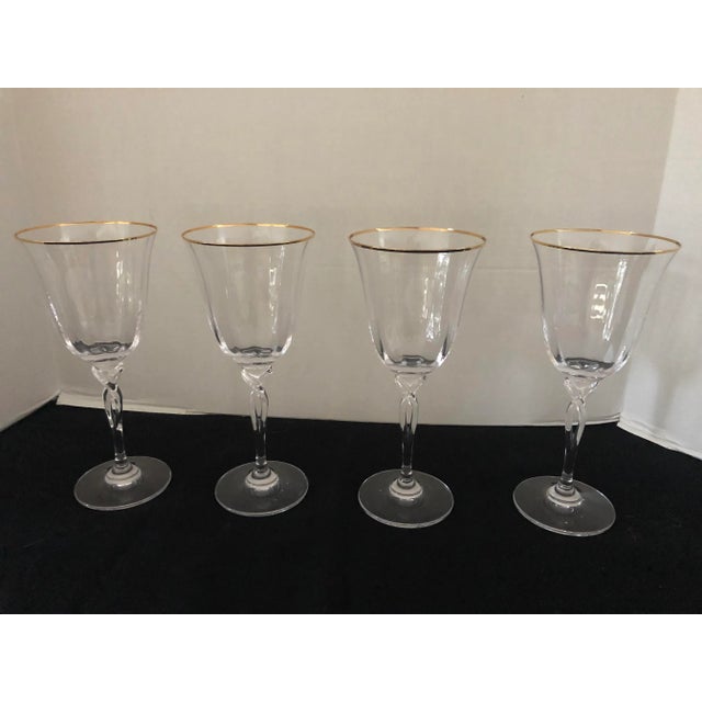 No, Oneida Chateau gold wine/water glasses, introduced in 1993. Gold rimmed. Each measures 8 3:8” x 3 3/4”x Holes 8 ounces...