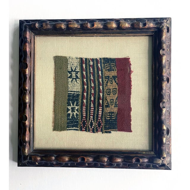 Wood Two Framed Pre-Columbian Textile Fragments Inca Culture Peru For Sale - Image 7 of 15