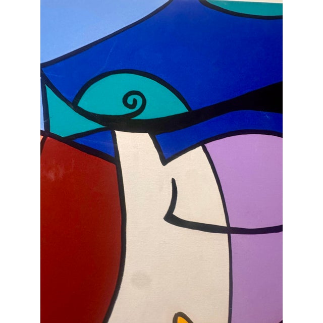 2000 - 2009 “The Kiss” Pop Art Acrylic on Canvas, in the Style of Romero Britto, 36” X 48 For Sale - Image 5 of 9