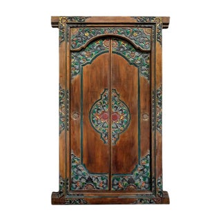 Carved Doors With Painted and Gilt Detail For Sale