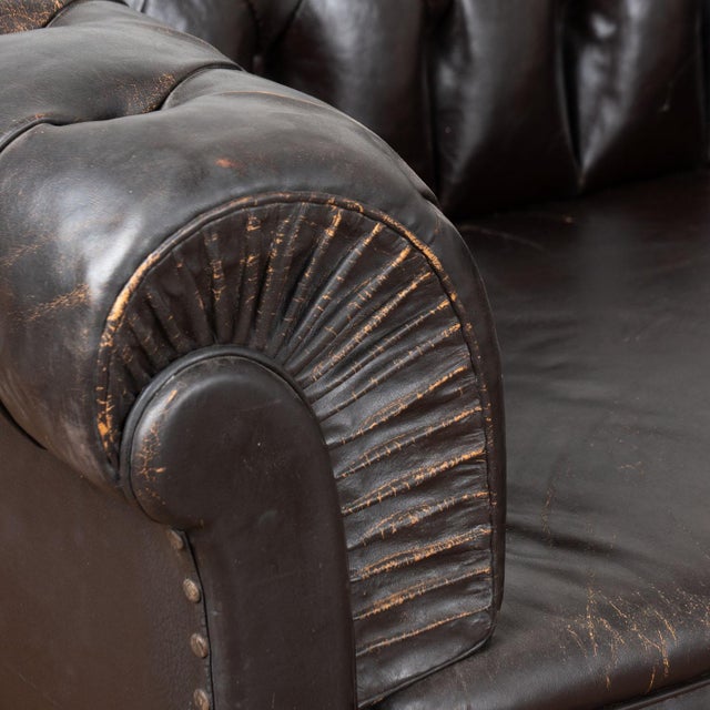 20th Century Vintage Leather Chesterfield Sofa For Sale - Image 4 of 16