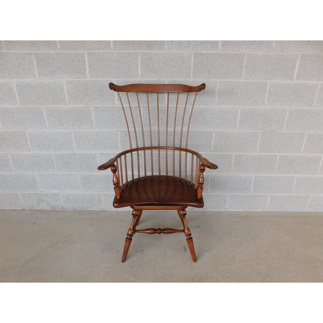 Custom Hand Made Pennsylvania Comb Back Swivel Windsor Armchair 360 degree swivel Good Original Condition, original...