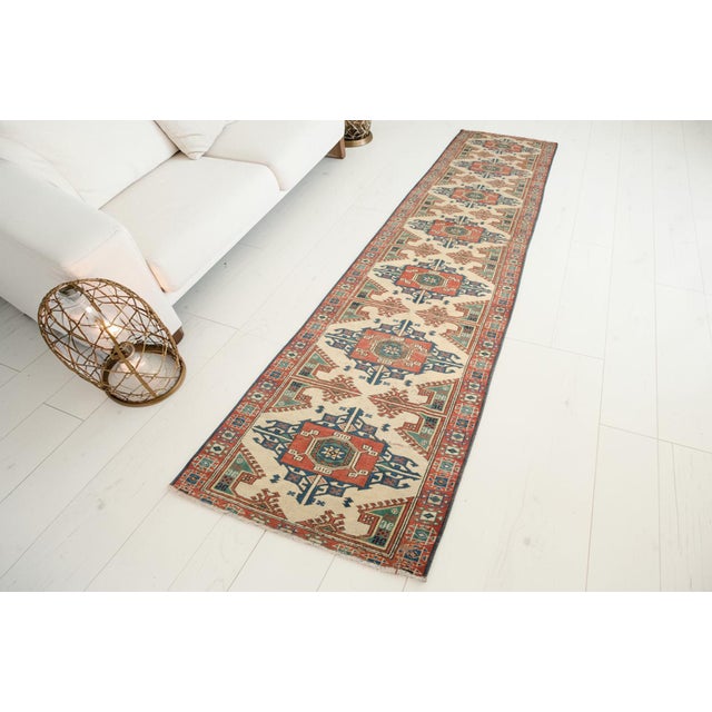 Turkish Kitchen Vintage Hallway Runner Carpet For Sale - Image 3 of 10