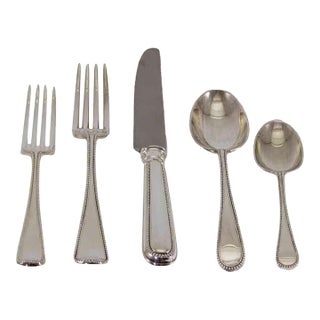 1990s Fine Bead by C. J. Vander Hand-Forged Sterling Silver 5-Piece Flatware Place-Setting For Sale