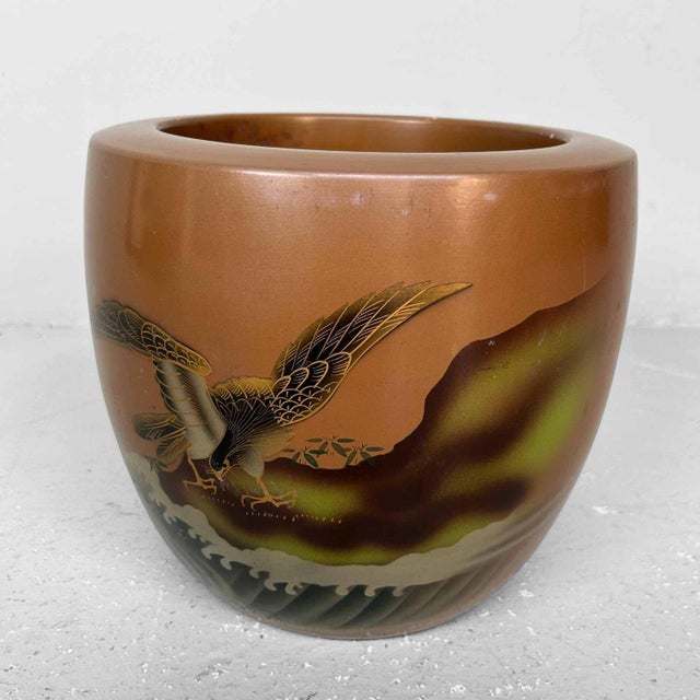 Brown Japanese Earthenware Hibachi, 1948 For Sale - Image 8 of 15