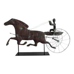 American Copper and Brass Sulky Driver Weather Vane