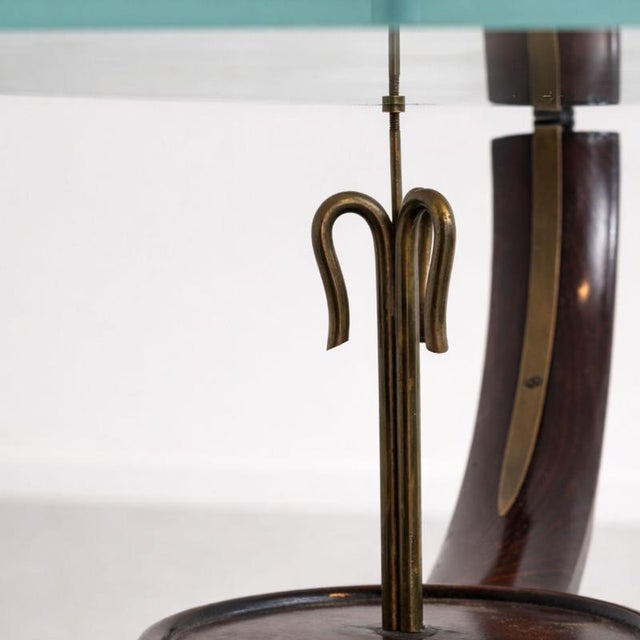 Fontana Arte Style Coffee Table in Brass and Glass, 1950s For Sale - Image 4 of 9