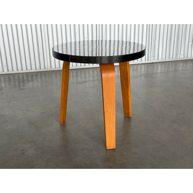 1950s 1950s Midcentury Thonet Bentwood Side Table With Black Laminate Top - After Alvar Aalto For Sale - Image 5 of 8