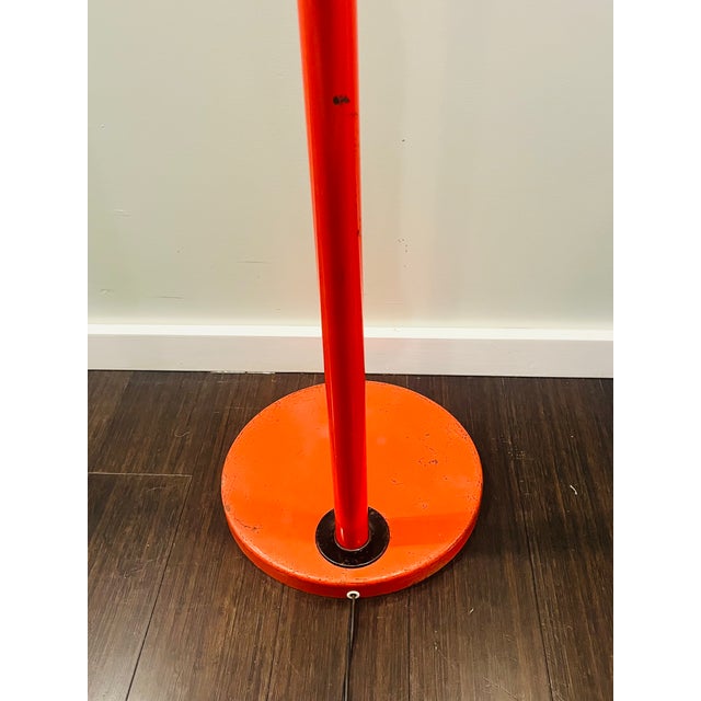 1970s Mid Century Modern and Industrial Gooseneck Red Floor Lamp, Attributed to Alsy For Sale - Image 4 of 6