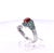 1970s 1970s Polished 14k White Gold Garnet and Ruby Cocktail Ring With Blue Topaz, Size 5 For Sale - Image 5 of 9