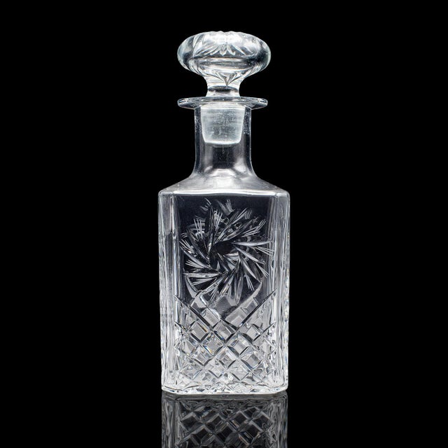 English Vintage Whiskey Decanter, English, Cut Glass, Scotch, Brandy, Spirits, c.1975 For Sale - Image 3 of 12