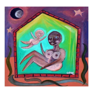 The House - Mother & Child Figurative Abstract by Kristin Cohen