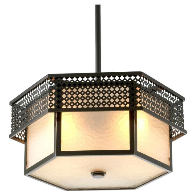 Ceiling Lamp in Metal with Bronze Finish and Frosted Glass For Sale - Image 10 of 10