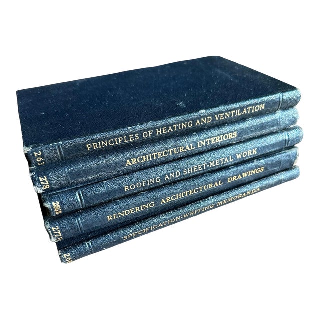 Vintage International Architecture and Trade Textbook Hardcover Books Set of 6 For Sale