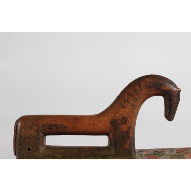 Antique Danish Wooden Mangle Board with Horse, 1750-1800 For Sale - Image 9 of 18