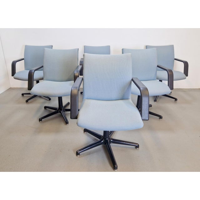 Vintage Channel Swivel Office Chairs by Geoffrey Harcourt for Artifort, 1980s, Set of 6 For Sale - Image 3 of 14