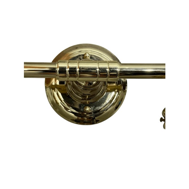 Traditional Vintage Traditional Style Plated Brass 2 Arm Vanity Wall Sconce For Sale - Image 3 of 5
