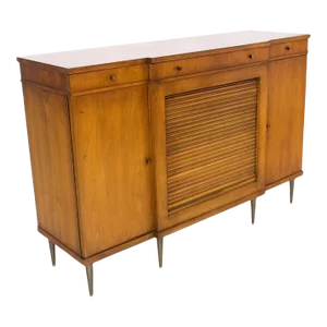 Widdicomb Tambour Doors Compartment Console Server Credenza Cabinet Sideboard