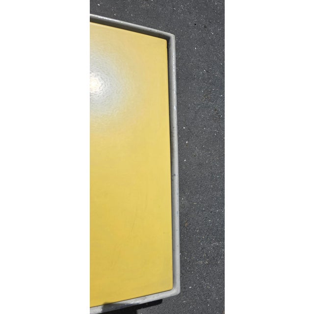 Yellow 1970s Attributed to Richard Schultz Style Knoll Aluminum and Yellow Enamel Side-Coffee Table For Sale - Image 8 of 15