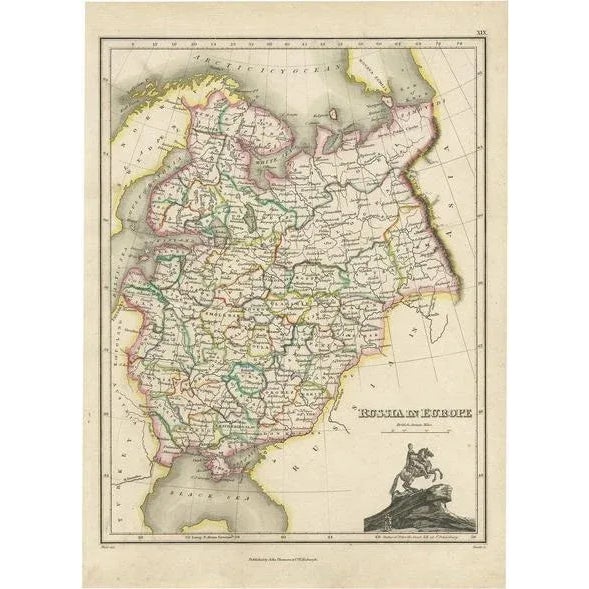 Antique Map of Russia in Europe by J. Thomson, 1819 For Sale - Image 6 of 6