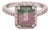 Watermelon Tourmaline Diamond Ring 14k Gold 1.82 TCW Certified, Size 7 For Sale