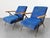 Mid-Century Modern Blue Fabric Armchairs. 1950s, Set of 2 For Sale - Image 6 of 7