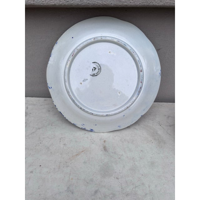 Majolica Roses Plate Wasmuel, Circa 1890 For Sale - Image 4 of 4