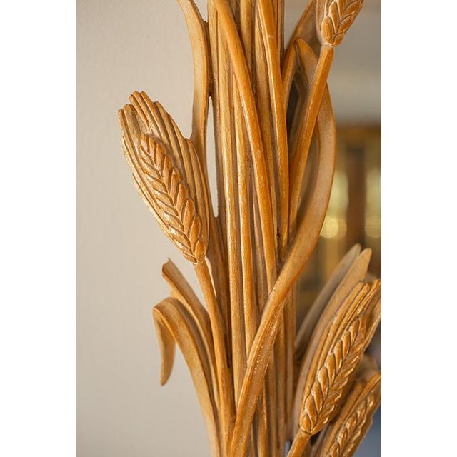 Mid 20th Century 20th Century Carved Wheat Stalk Mirror by Chelini Giovannini, Made in Italy For Sale - Image 5 of 9