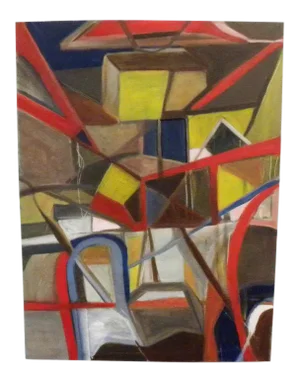 Vintage Mid Century Abstract Original Oil Painting