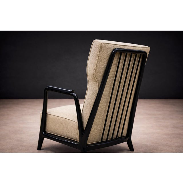 Black Armchair in Black Hardwood & Chenille, Giuseppe Scapinelli, 1950s - Lot 584 For Sale - Image 8 of 12