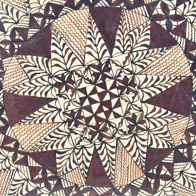 Mid 20th Century Framed Samoan Tapa Cloth For Sale - Image 5 of 9