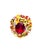 Brick Red Bochic “Orient” Vintage Diamond, Ruby & Multi Sapphire Ring Set In 18K Gold & Silver For Sale - Image 8 of 13