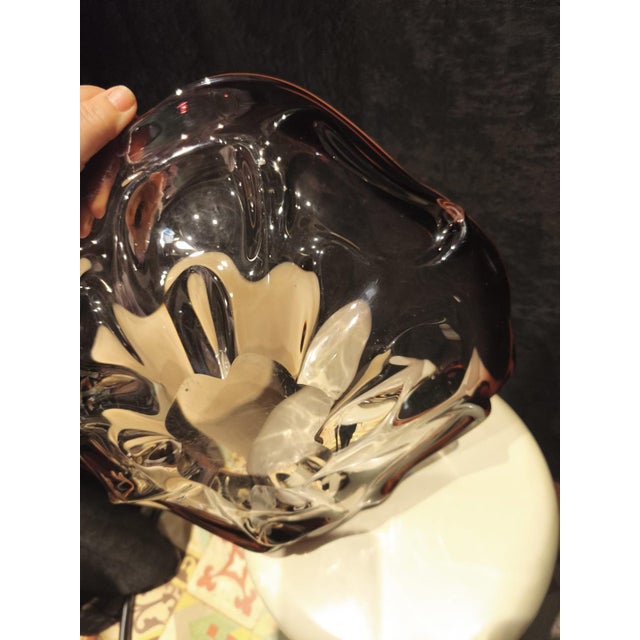 Large Lilac and Clear Murano Glass Bowl, 1970s For Sale - Image 4 of 5