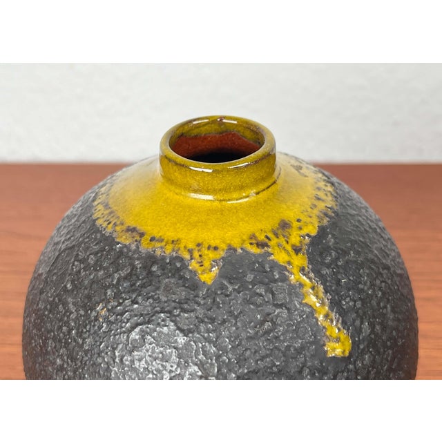 Brown Mid-Century Modern German Studio Pottery Vase by Melitta Teubner, 1960s For Sale - Image 8 of 13