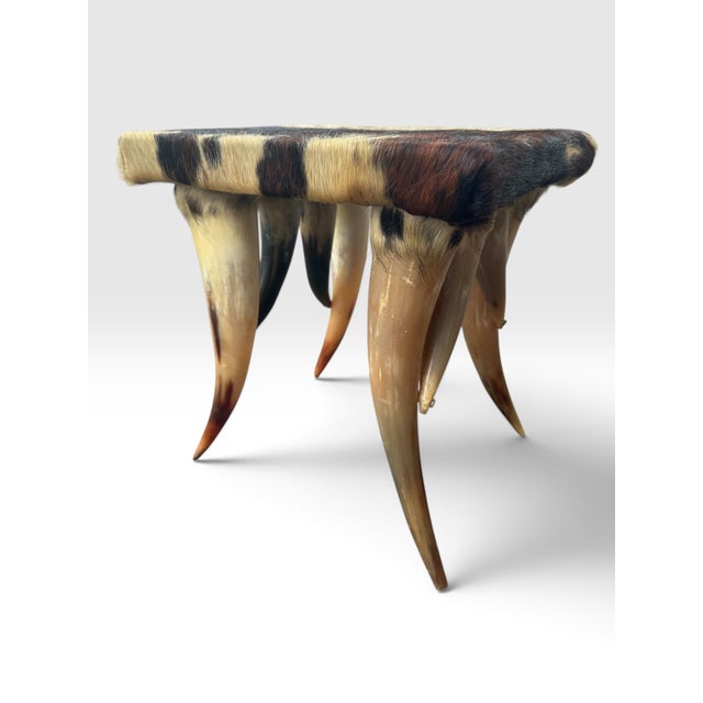 Rare Vintage Southwest Style Sculptural Texas Longhorn & Cowhide 5-Piece Living Room Suite. For Sale - Image 4 of 12